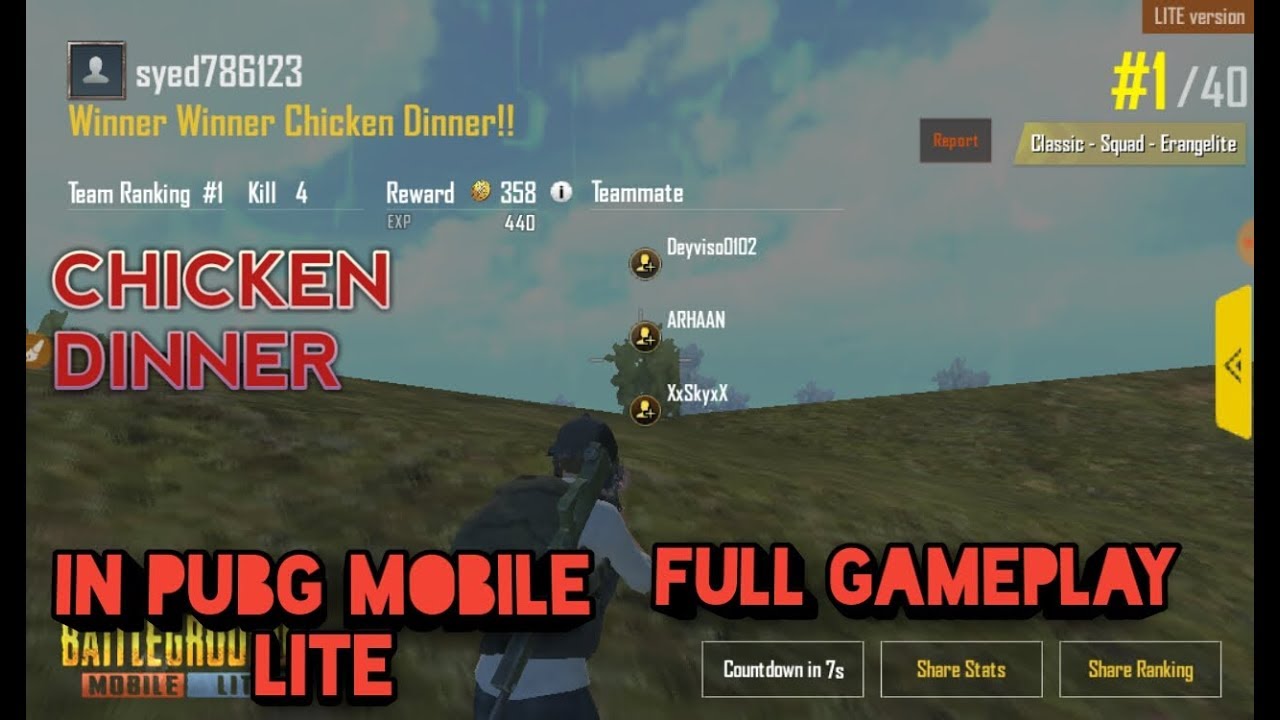 Chicken dinner in pubg lite full gameplay Android! - YouTube