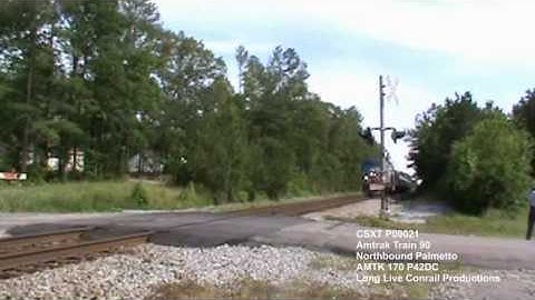 Amtrak 90 - Northbound Palmetto at 79 MPH!  Nice K5LA