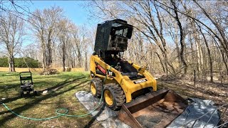 Lifting The Cab And Power Washing My Skid Steers Belly Pan