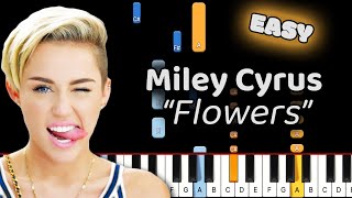 Flowers Piano - How to Play Miley Cyrus Flowers Piano Tutorial (Easy)