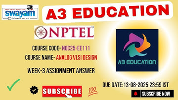 NPTEL Analog VLSI Design Week 3 Assignment Answers | NOC25‑EE111 | IIT Kanpur | Jul–Dec 2025