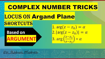 COMPLEX NUMBER SHORTCUT || Locus of Complex number on Argand Plane || Based on Argument
