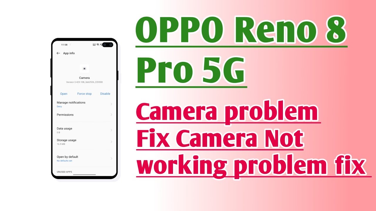 Oppo Reno 8 Pro Problems OPPO Reno 8 Pro 5G Camera problem fix Camera Not working problem fix ...