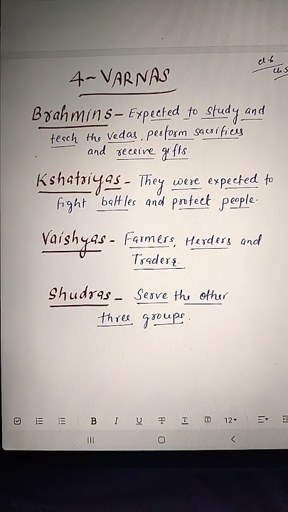 4- Varnas . Brahmins, Kshatriyas, Vaishya and Shudras. HISTORY Class 6