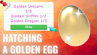HATCHING MY FIRST GOLDEN EGG IN ADOPT ME!! | ROBLOX