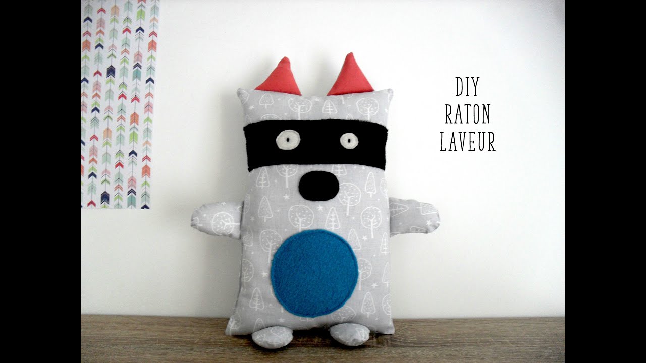 Coudre un doudou raton laveur, tuto doudou masqué