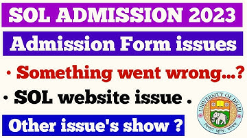 Sol New Admission 2023-24 Issue / other issue