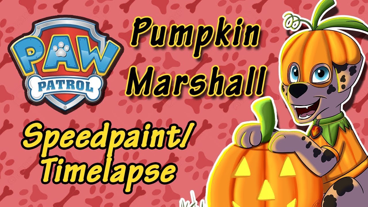 Paw Patrol Pumpkin Marshall (Speedpaint/ Timelapse) YouTube