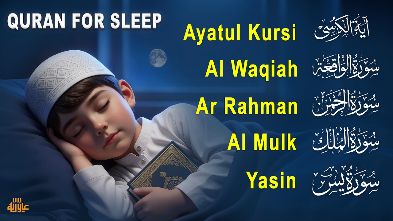 Soothing Quran Before Sleep | Al-Fatiha,Ayatul Kursi,Surah Ar-Rahman, Al-Mulk, Yasin - Alaa Aqel