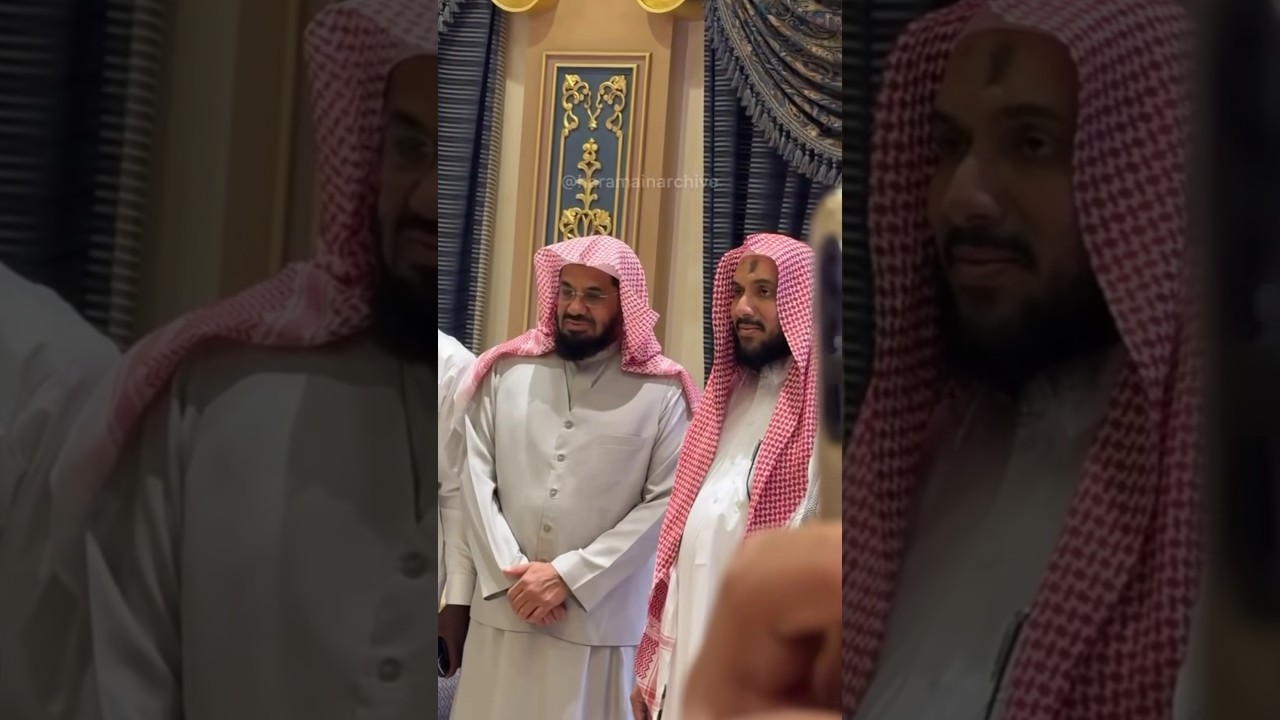 مجموعة من أهل الخير ينشدون تهاني العيد في منزل الشيخ سعود الشريم حفظه الله 🤍