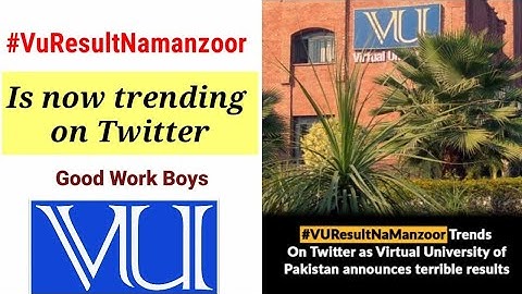 #VuResultNamanzoor vu result namanzoor is now on treading 📈on Twitter | Vu final term result issue