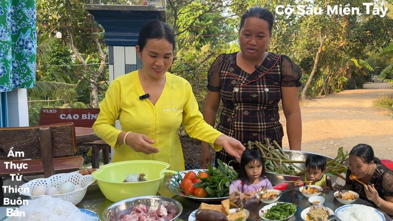 Mấy Dì Cháu Hợp Mặt Cùng Thưởng Thức  Nồi Bún Riêu Thơm Ngon ( CSMT )