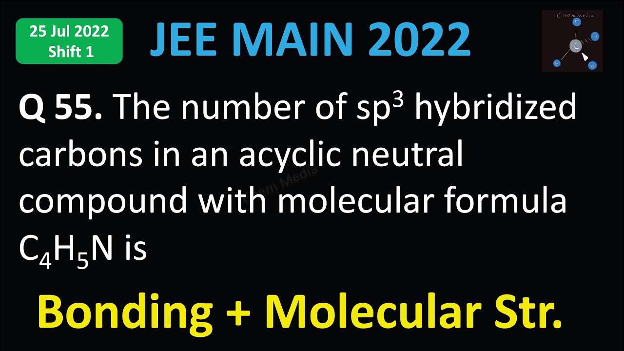 The number of sp3 hybridized carbons in an acyclic neutral compound with molecular formula C4H5N is