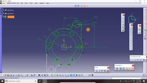 CATIA Sketch  with the help of Line,circle ,profile line and ,plane, centerline constraint, constrai