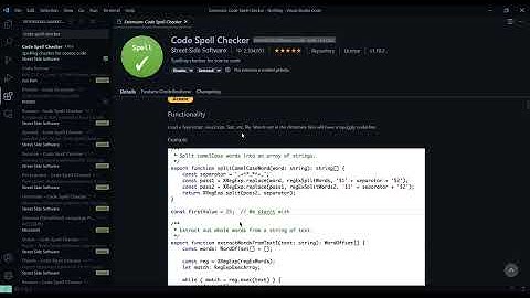 Showing around Code Spell Checker    For Visual Studio Code