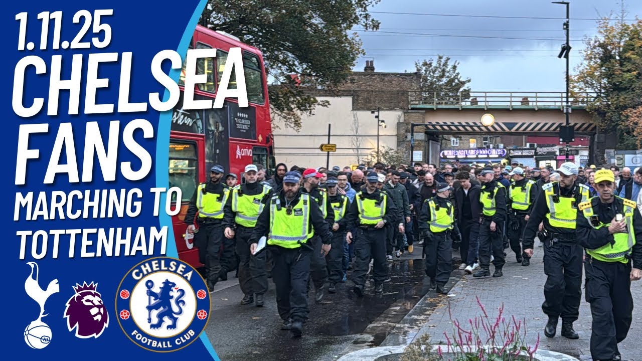 CHELSEA FANS POLICE ESCORT TO TOTTENHAM 1.11.25 AND AFTER FINAL WHISTLE #chelsea #fans 