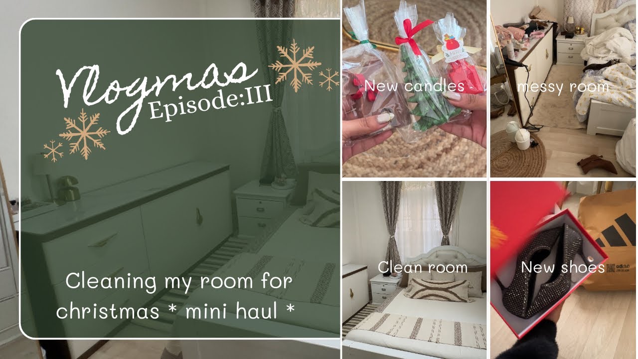 Vlogmas | Episode: III | Clean my room for christmas | mini haul | 