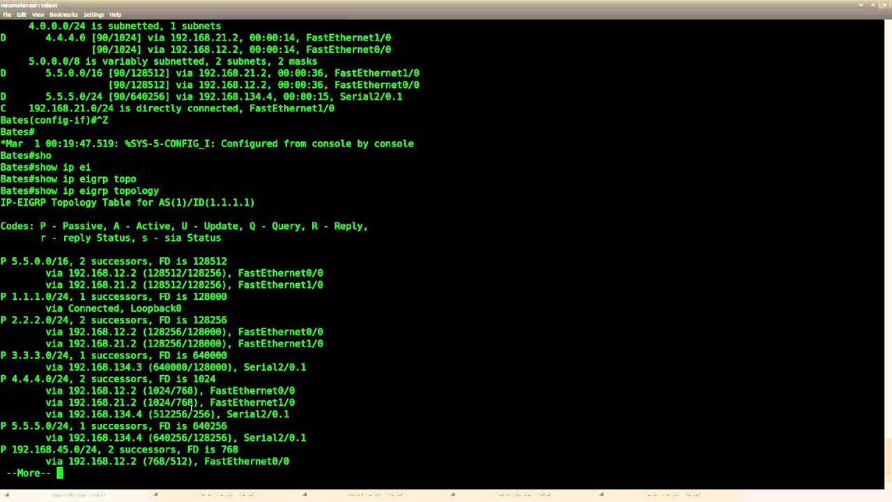 EIGRP CCNA 1 lab in GNS3 - YouTube