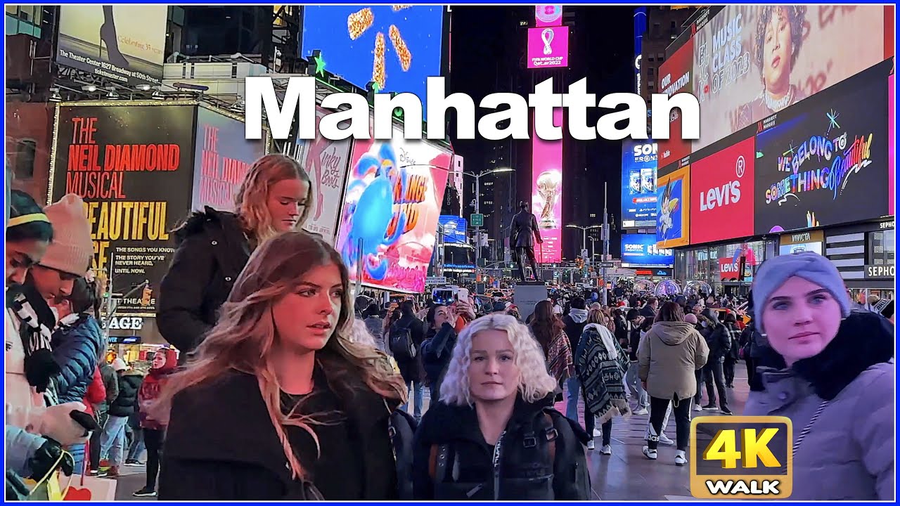 【4K】WALK Times Square NEW YORK City USA almost 2023 Travel vlog