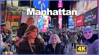 【4K】WALK Times Square NEW YORK City USA almost 2023 Travel vlog