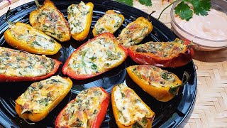 10 Minutes Oil-Free Appetizer ( Starter) or Snack Recipe | Cream Cheese Mini Sweet Peppers #airfryer