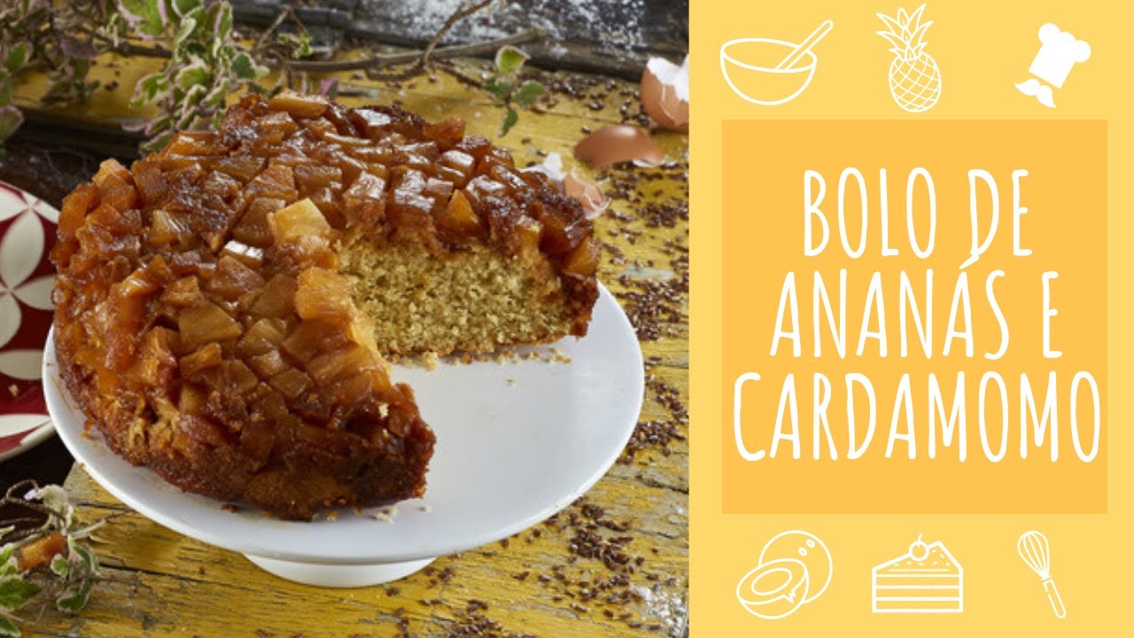 Bolo de ananás e cardamomo