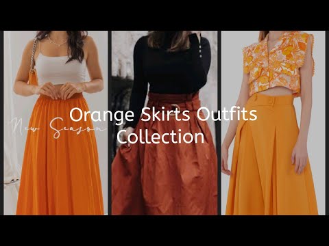 How to style orange skirts #orange #skirt #idea