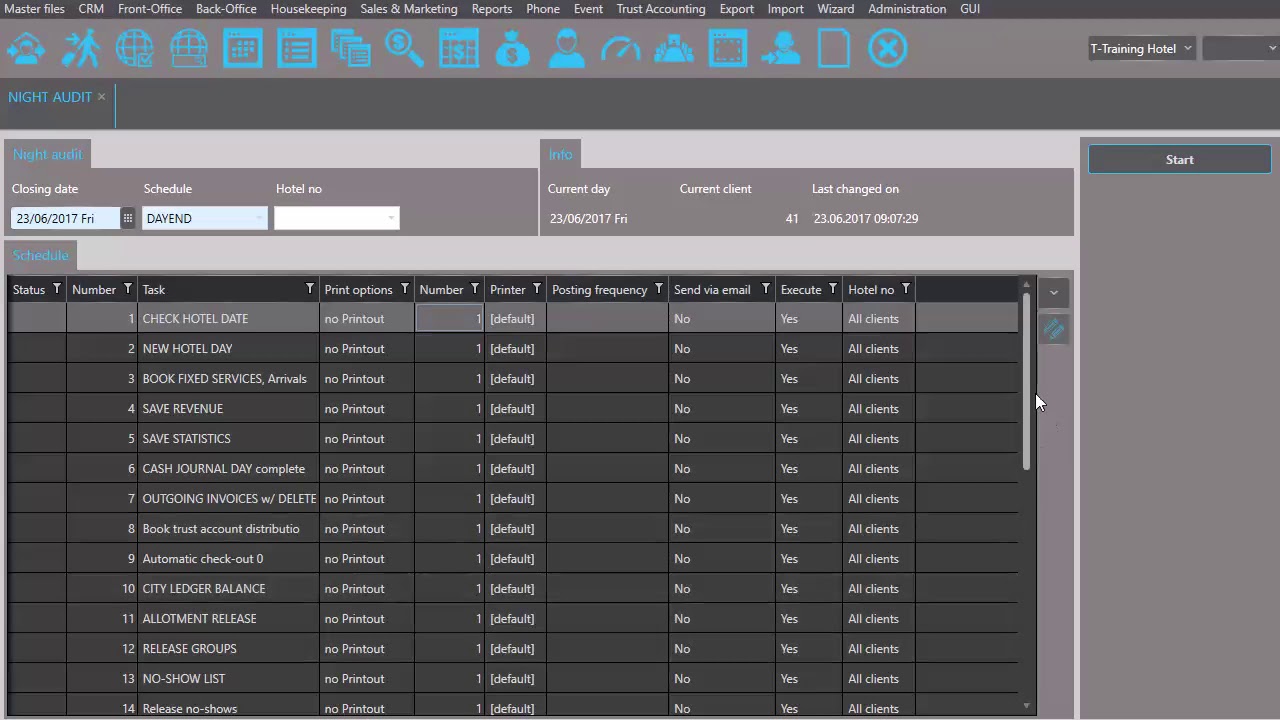 How to run Night Audit