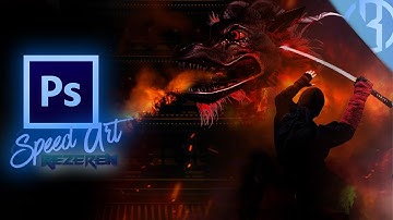 Attack of the Dragon | Photoshop Speed Art (Japanese Mythology)