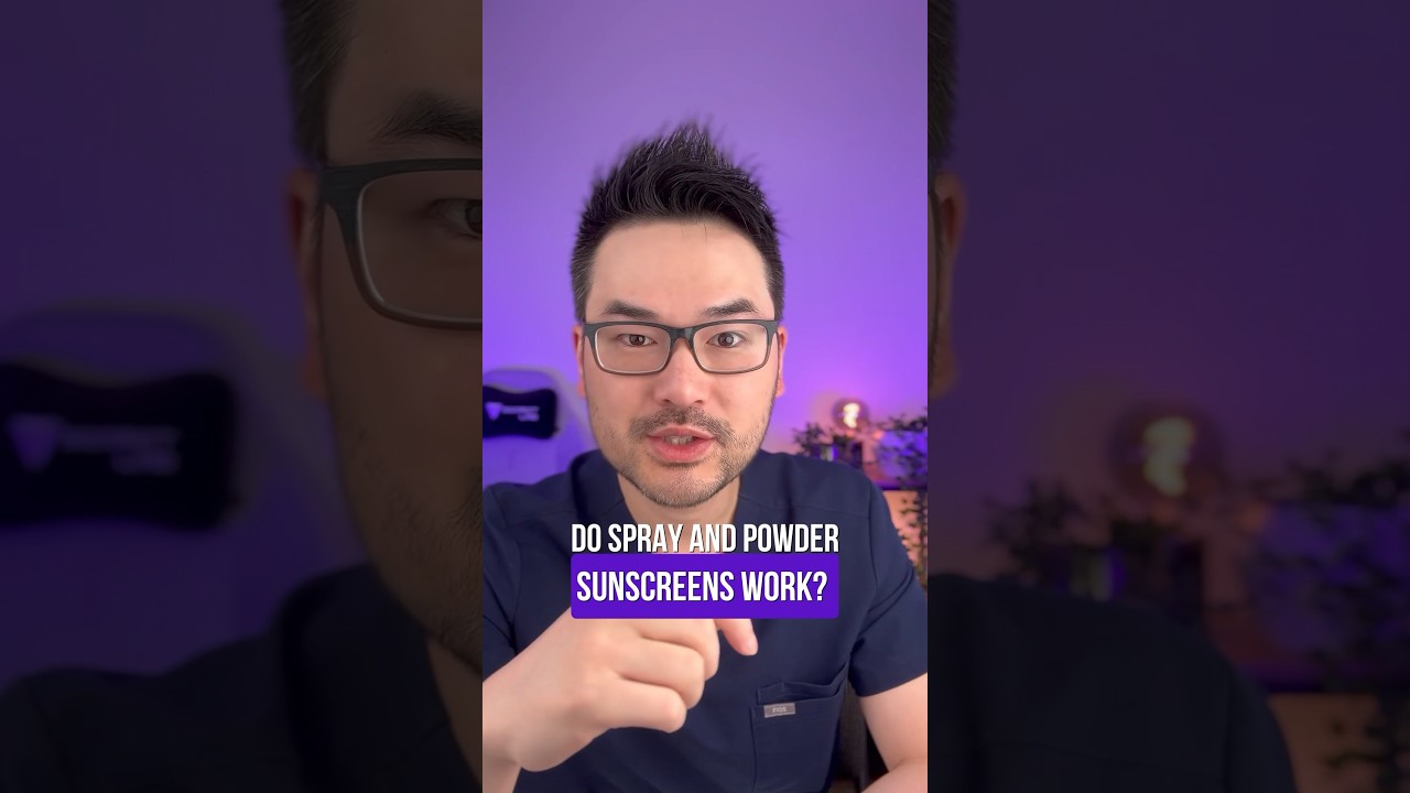 Do powder and spray sunscreens work? #skincare #dermatology #sunscreen