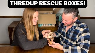 Boyfriend Helps Me Open 3 Different ThredUp Rescue Boxes!