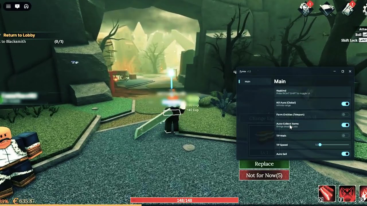 Roblox Cursed Blade Script 2026 ZYNEX Auto Farm Global Kill Aura 