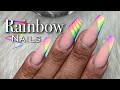 Neon Pigment Nails | Rainbow Nails | Builder Gel Nails Tutorial