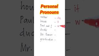 PERSONAL PRONOUNS #pronouns #personalpronoun #personalpronouns #english