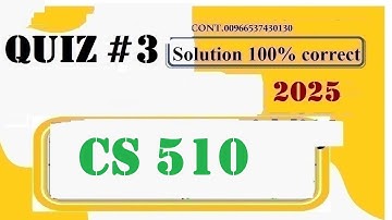 cs 510 quiz 3 fall 2025