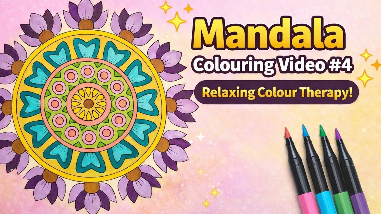 Vibrant Mandala Coloring with Me - 4 #ytvideo #colortherapy #mandalacolouring #mandala #nosound 