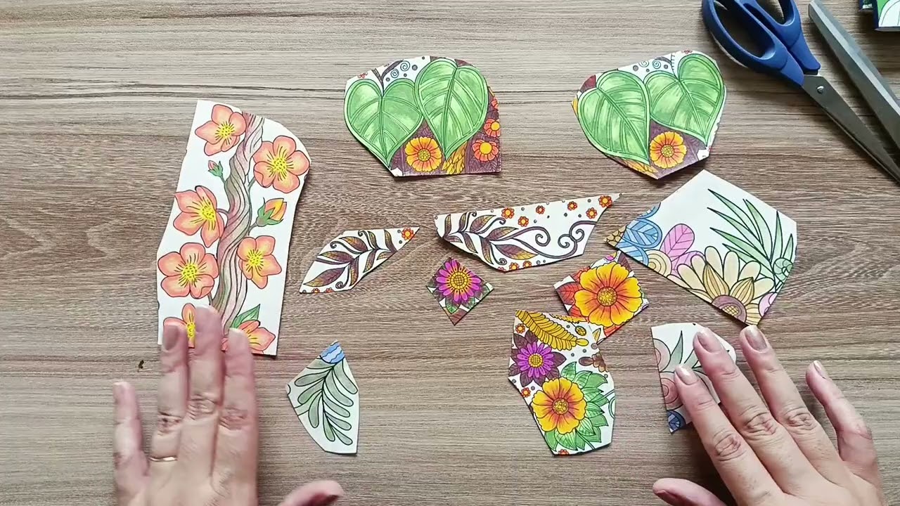 Criando uma colagem com os livros que colori ★ Hobby criativo para adultos