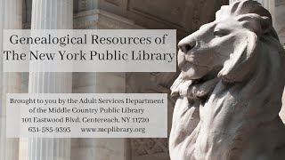 Genealogical Resources of the New York Public Library