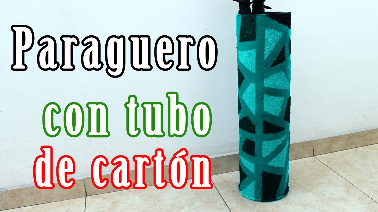 Paraguero con tubo de cartón grueso | Ideas con tubos de cartón