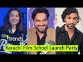 Hania amir ahad raza mir sanam saeed at karachi film school launch party 