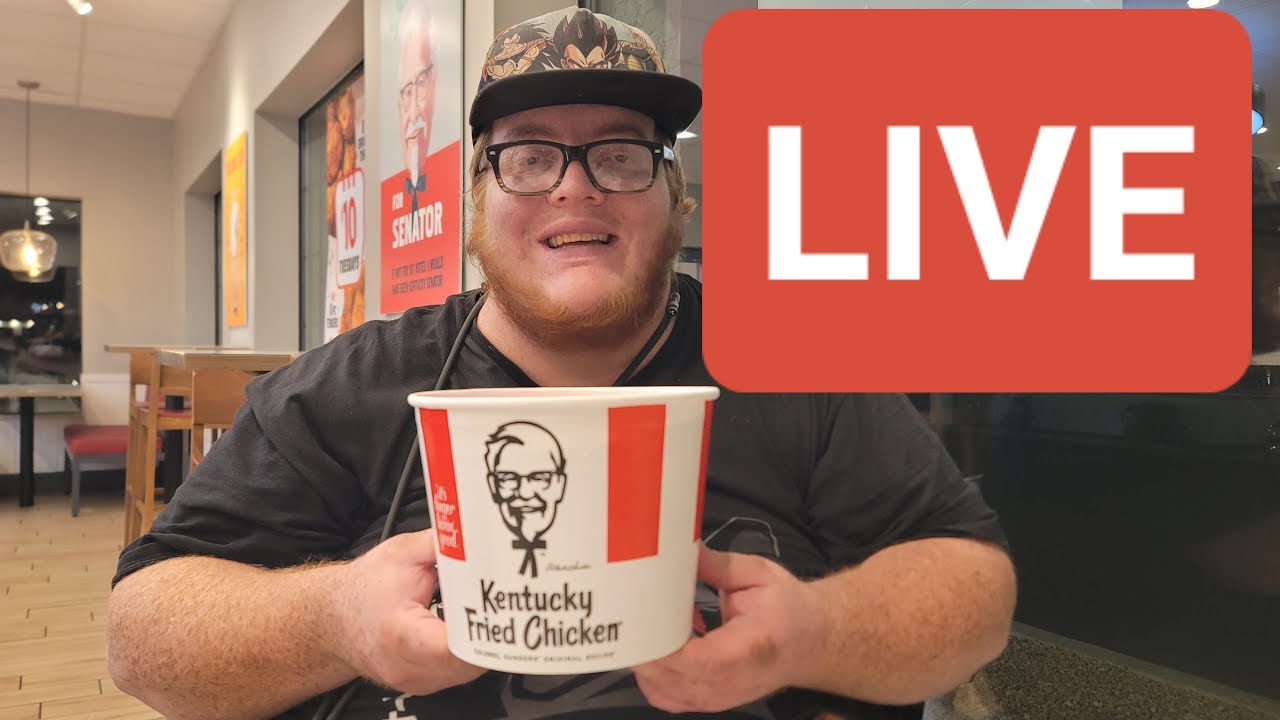 EATING CHICKEN LIVE AT KFC!!!