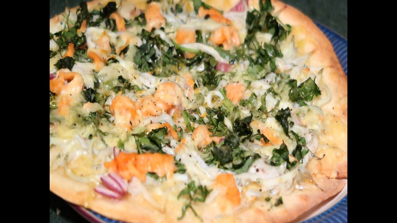 How to Make a Whitebait, Watercress and Salmon Pizza vlogs in spanish
