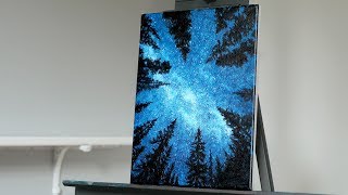 Galaxy Forest Painting | Acrylic Painting Tutorial