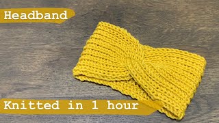 Knitted headband. Hand knitted headband. Knitted in 1 hour. quick and easy. Knitting tutorial