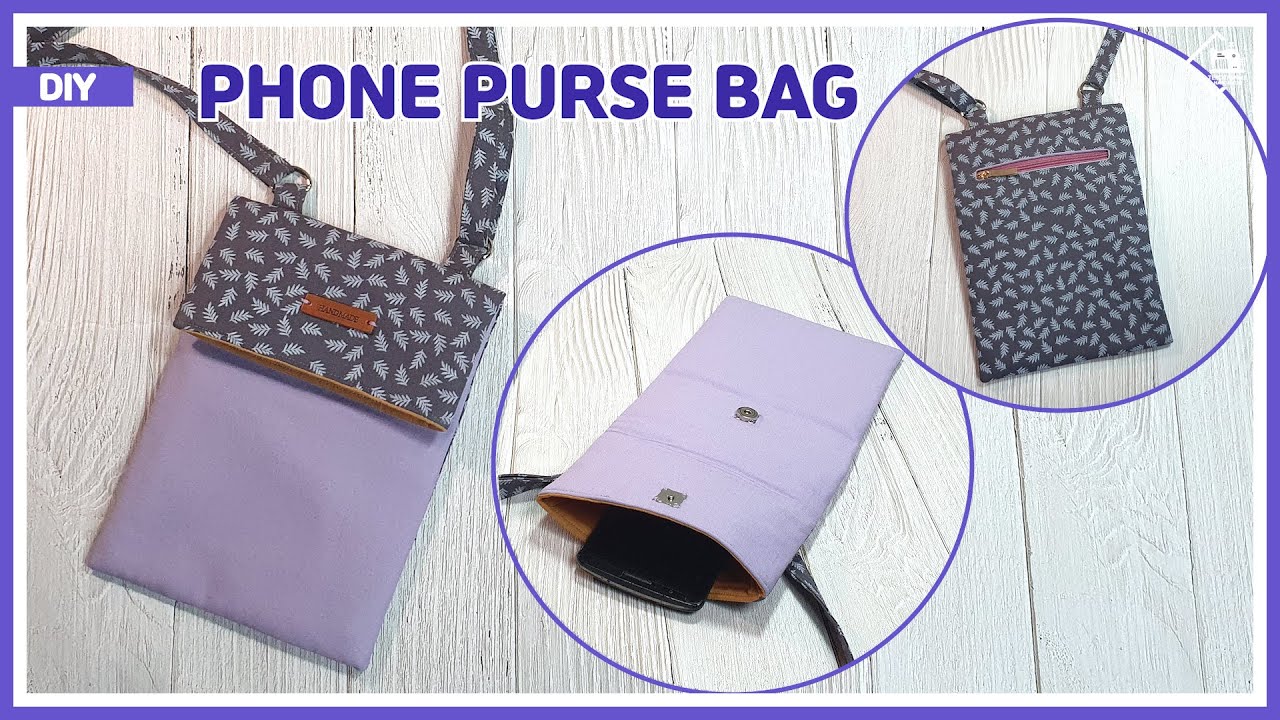 DIY PHONE PURSE BAG/ mini crossbody bag / sewing tutorial
