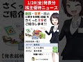 優待新設!地元特産品&クオカード【1月28日(金)発表の株主優待ニュース -前編-】#Shorts