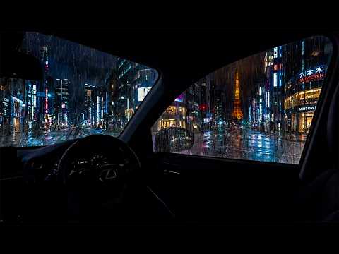 Heavy Rain on Car Window in Tokyo City 🌧️🚗 | 10 Hours of Peaceful Sleep Sounds & Relaxation