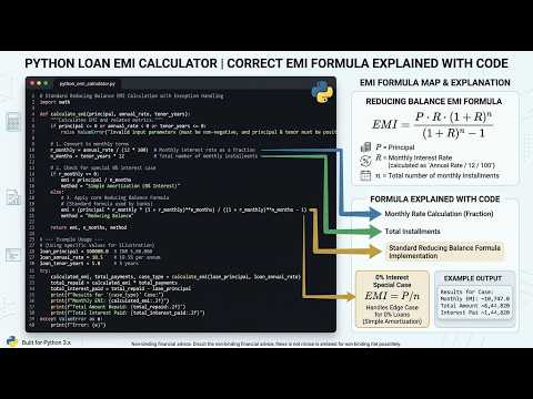 Python Loan EMI Calculator Correct EMI Formula Explained with Code For Beginners