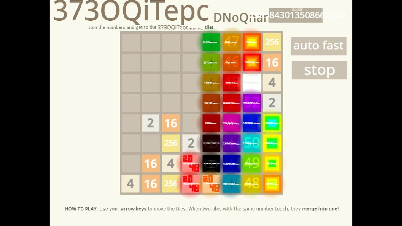 166NQafm(2^2^59) in 2048 game? (part 46) - YouTube