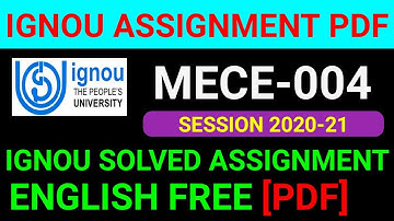 MECE 004 Solved Assignment 2021, MECE 4 Solved Assignment 2020-21 in English, MECE 4 Assignment